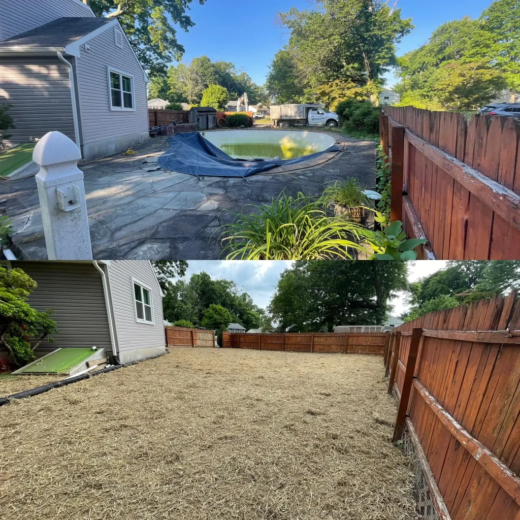 Pool removal fill compaction Franconia Township Montgomery County PA — Robinson Landscape