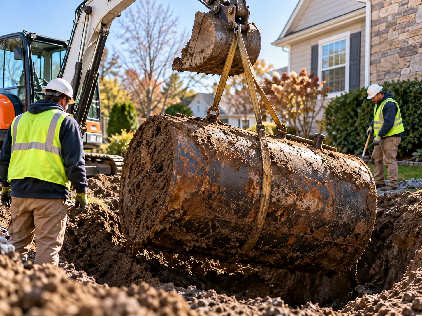 Underground oil tank removal and excavation in Bucks County Pennsylvania by Robinson Landscape